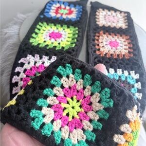 Hand Made Crochet Granny Square Over the Knee Socks